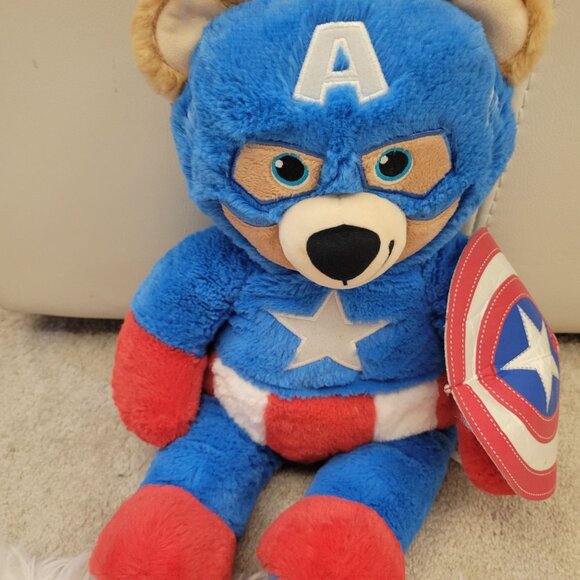 Marvel Comicd Captain America Bear Plush Build a Bear - Picture 1 of 15